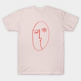 Minimal Winking Portrait T-Shirt